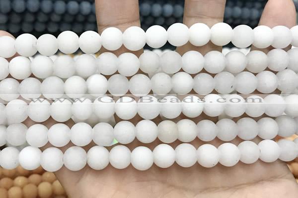 CCN5572 15 inches 8mm round matte candy jade beads Wholesale