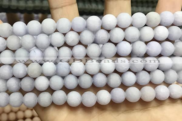 CCN5577 15 inches 8mm round matte candy jade beads Wholesale