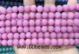 CCN5592 15 inches 8mm round matte candy jade beads Wholesale