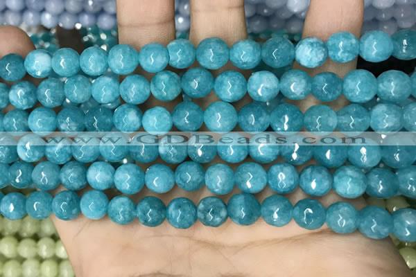 CCN5658 15 inches 8mm faceted round candy jade beads