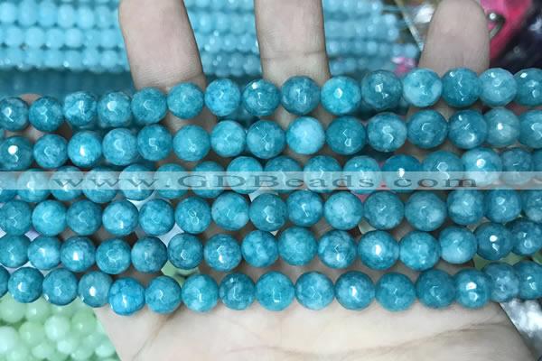 CCN5662 15 inches 8mm faceted round candy jade beads