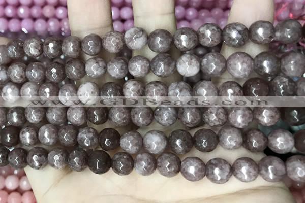 CCN5691 15 inches 8mm faceted round candy jade beads