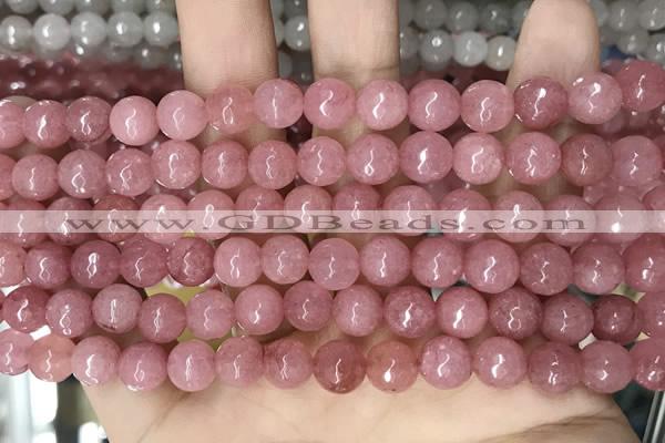 CCN5717 15 inches 8mm faceted round candy jade beads