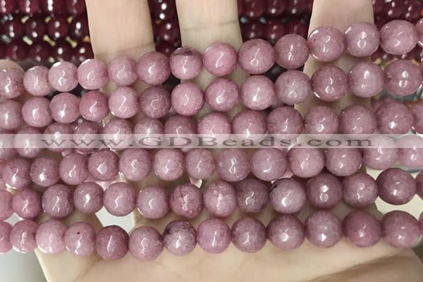 CCN5718 15 inches 8mm faceted round candy jade beads