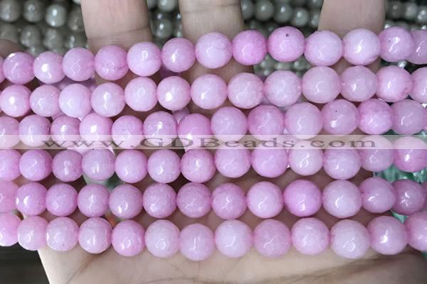 CCN5720 15 inches 8mm faceted round candy jade beads