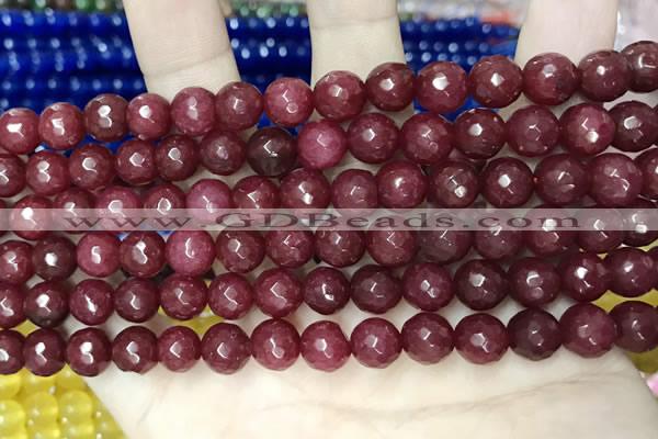 CCN5729 15 inches 8mm faceted round candy jade beads