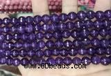 CCN5737 15 inches 8mm faceted round candy jade beads