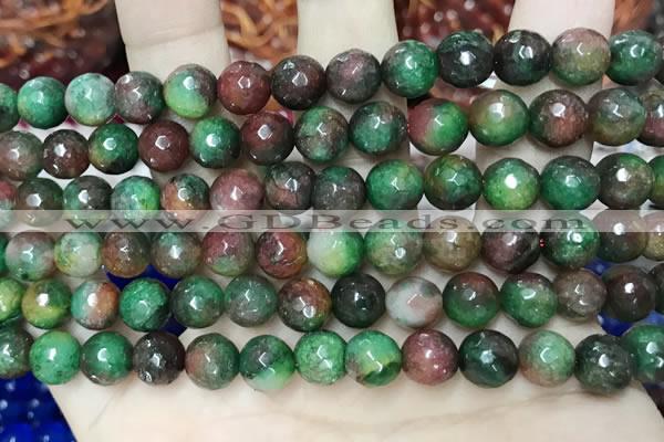 CCN5743 15 inches 8mm faceted round candy jade beads