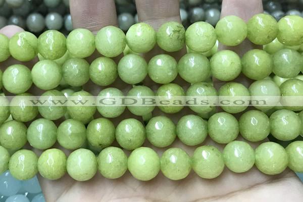 CCN5792 15 inches 10mm faceted round candy jade beads