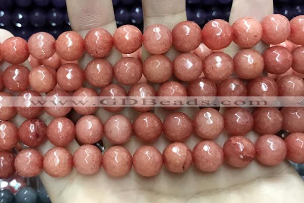 CCN5806 15 inches 10mm faceted round candy jade beads