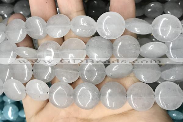 CCN5856 15 inches 15mm flat round candy jade beads Wholesale