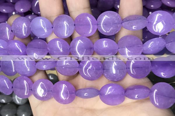 CCN5875 15 inches 15mm flat round candy jade beads Wholesale