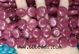 CCN5883 15 inches 15mm flat round candy jade beads Wholesale