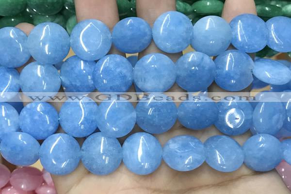 CCN5890 15 inches 15mm flat round candy jade beads Wholesale