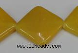 CCN605 15.5 inches 25*25mm diamond candy jade beads wholesale