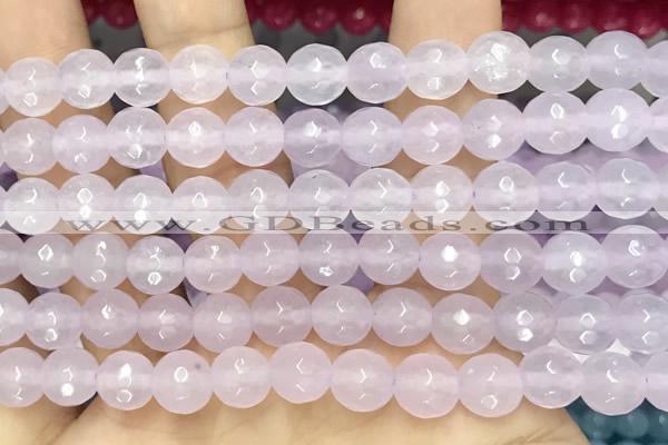 CCN6318 15.5 inches 8mm faceted round candy jade beads Wholesale