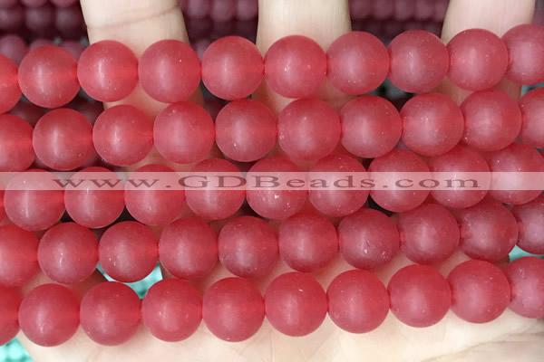 CCN6361 15.5 inches 6mm, 8mm, 10mm & 12mm round matte candy jade beads