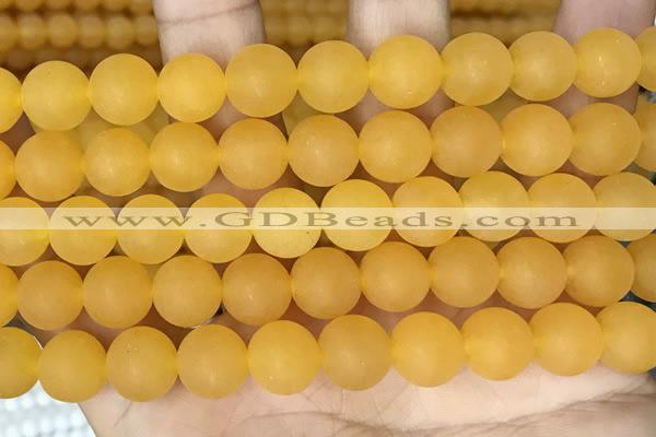 CCN6370 15.5 inches 6mm, 8mm, 10mm & 12mm round matte candy jade beads