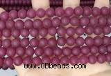 CCN6371 15.5 inches 6mm, 8mm, 10mm & 12mm round matte candy jade beads