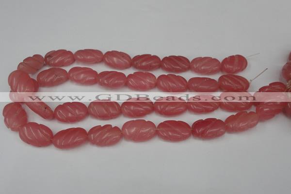 CCN681 15.5 inches 15*23mm carved oval candy jade beads wholesale