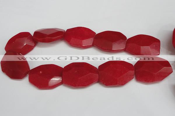 CCN693 15.5 inches 30*40mm faceted octagonal candy jade beads