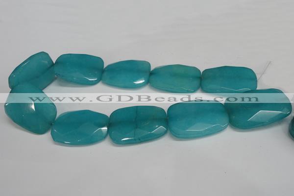 CCN710 15.5 inches 30*40mm faceted trapezoid candy jade beads