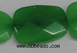 CCN713 15.5 inches 30*40mm faceted trapezoid candy jade beads