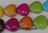 CCN727 15.5 inches 15*15mm heart candy jade beads wholesale