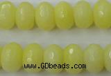 CCN919 15.5 inches 10*14mm faceted rondelle candy jade beads