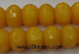 CCN933 15.5 inches 12*16mm faceted rondelle candy jade beads