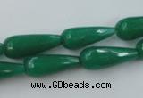 CCN978 15.5 inches 9*22mm faceted teardrop candy jade beads