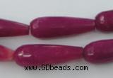 CCN983 15.5 inches 10*30mm faceted teardrop candy jade beads