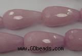 CCN988 15.5 inches 13*25mm faceted teardrop candy jade beads