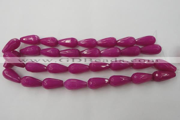 CCN989 15.5 inches 13*25mm faceted teardrop candy jade beads