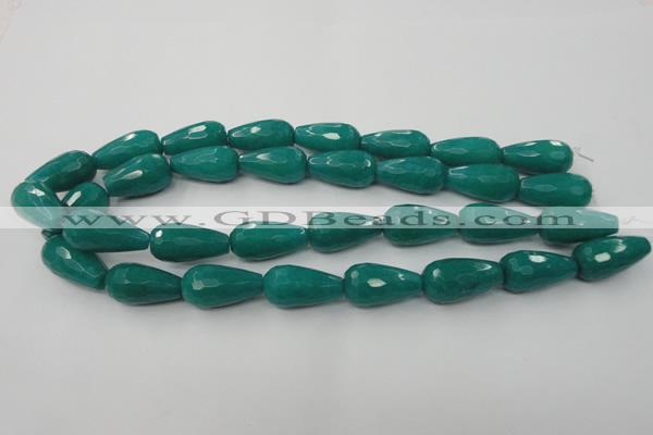 CCN995 15.5 inches 13*25mm faceted teardrop candy jade beads