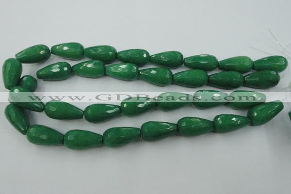 CCN996 15.5 inches 13*25mm faceted teardrop candy jade beads