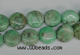 CCO111 15.5 inches 12mm flat round dyed natural chrysotine beads