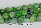 CCO130 15.5 inches 8mm flat round dyed natural chrysotine beads