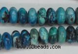 CCO172 15.5 inches 6*12mm rondelle dyed natural chrysotine beads