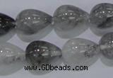 CCQ106 15.5 inches 13*18mm teardrop cloudy quartz beads wholesale