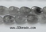 CCQ108 15.5 inches 10*14mm faceted teardrop cloudy quartz beads