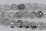 CCQ125 15.5 inches 8mm twisted coin cloudy quartz beads wholesale