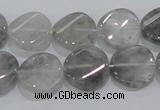 CCQ128 15.5 inches 15mm twisted coin cloudy quartz beads wholesale