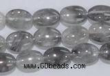 CCQ145 15.5 inches 10*14mm oval cloudy quartz beads wholesale