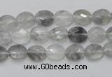 CCQ151 15.5 inches 7*9mm faceted oval cloudy quartz beads wholesale