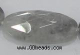 CCQ159 15.5 inches 25*50mm faceted oval cloudy quartz beads wholesale