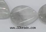 CCQ171 15.5 inches 22*30mm twisted flat teardrop cloudy quartz beads