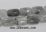 CCQ175 15.5 inches 10*14mm rectangle cloudy quartz beads wholesale