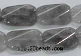 CCQ182 15.5 inches 18*25mm twisted rectangle cloudy quartz beads