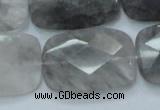 CCQ191 15.5 inches 20*30mm faceted rectangle cloudy quartz beads